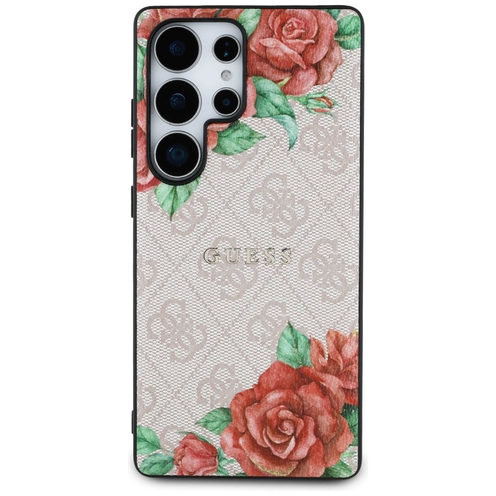 Guess Odinis 4G Flowers Print Metal Classic Logo MagSafe Dėklas skirtas Samsung Galaxy S25 Ultra - Rožinis 2 Guess Odinis 4G Flowers Print Metal Classic Logo MagSafe Dėklas skirtas Samsung Galaxy S25 Ultra - Rožinis 2
