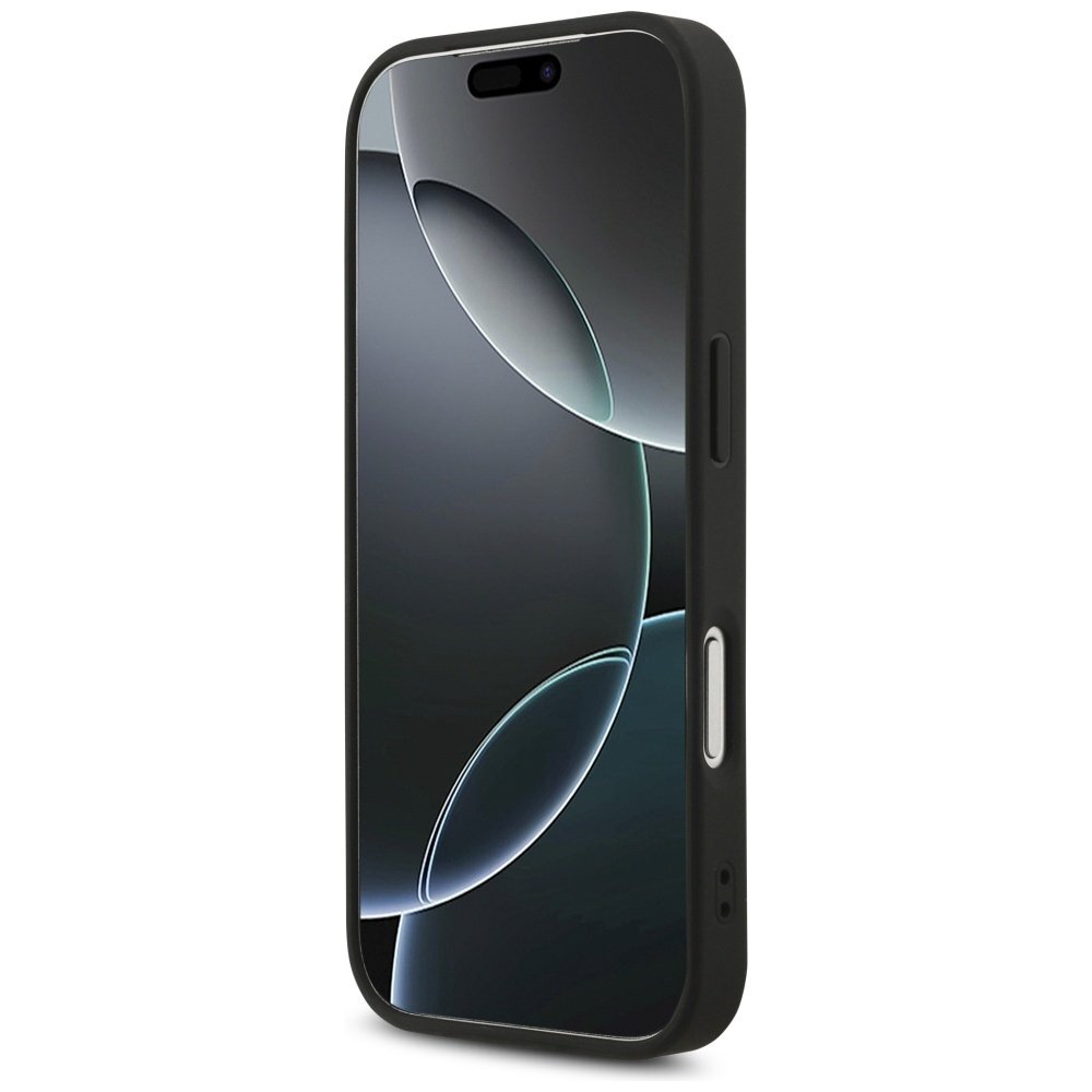 iPhone 17 Pro dėklas Guess Leather 4G Triangle Strass, MagSafe – juodas 4 iPhone 17 Pro dėklas Guess Leather 4G Triangle Strass, MagSafe – juodas 4