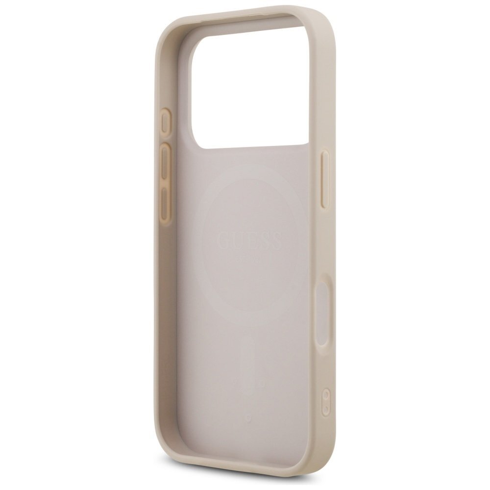 iPhone 17 Pro dėklas Guess Leather 4G Triangle Strass su MagSafe – rožinis 6 iPhone 17 Pro dėklas Guess Leather 4G Triangle Strass su MagSafe – rožinis 6