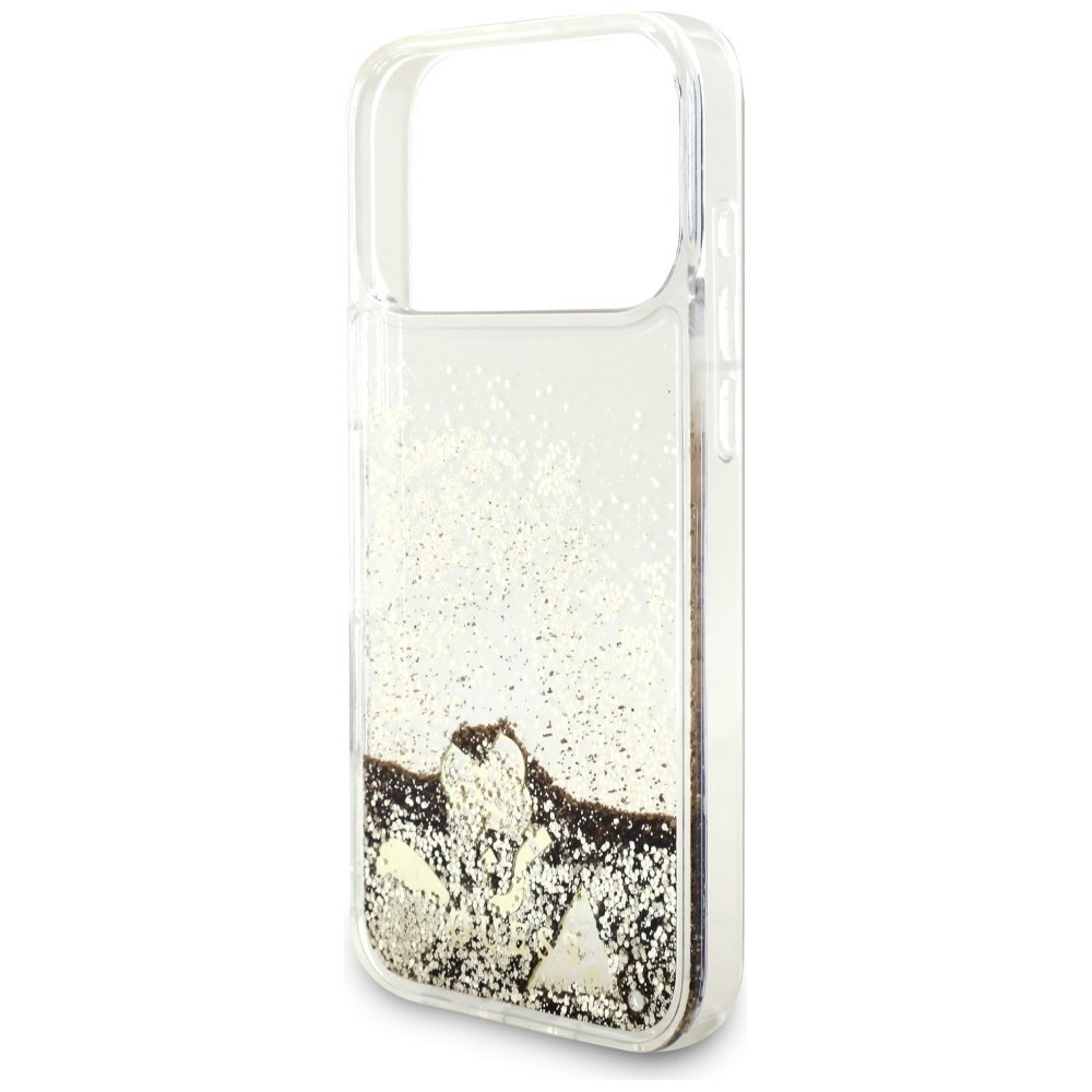 iPhone 17 Pro Max Guess Liquid Glitter 4 Charms dėklas – auksinis 5 iPhone 17 Pro Max Guess Liquid Glitter 4 Charms dėklas – auksinis 5
