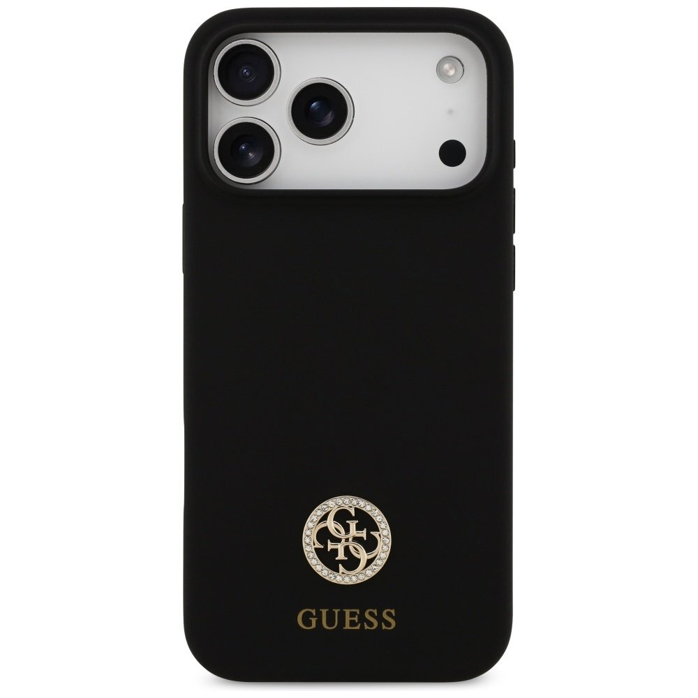 iPhone 17 Pro Max Guess Metal Outline MagSafe dėklas – auksinis 2