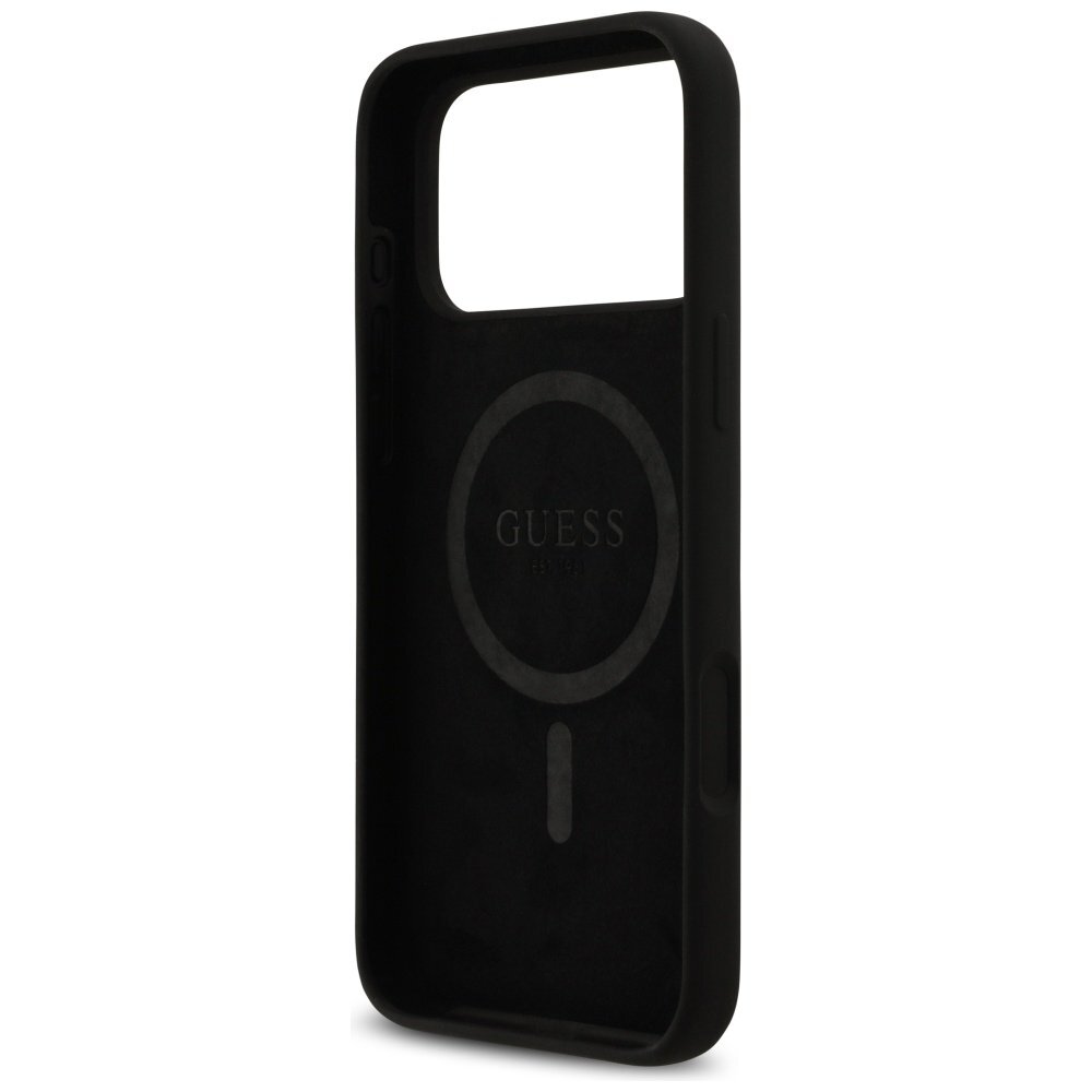 iPhone 17 Pro Max Guess Metal Outline MagSafe dėklas – auksinis 6