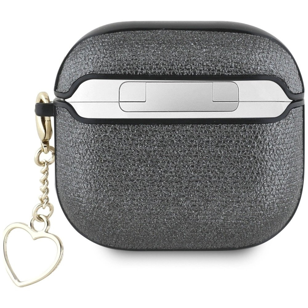 Guess Metallic Script Charm Dėklas skirtas AirPods 4 - Juodas 1
