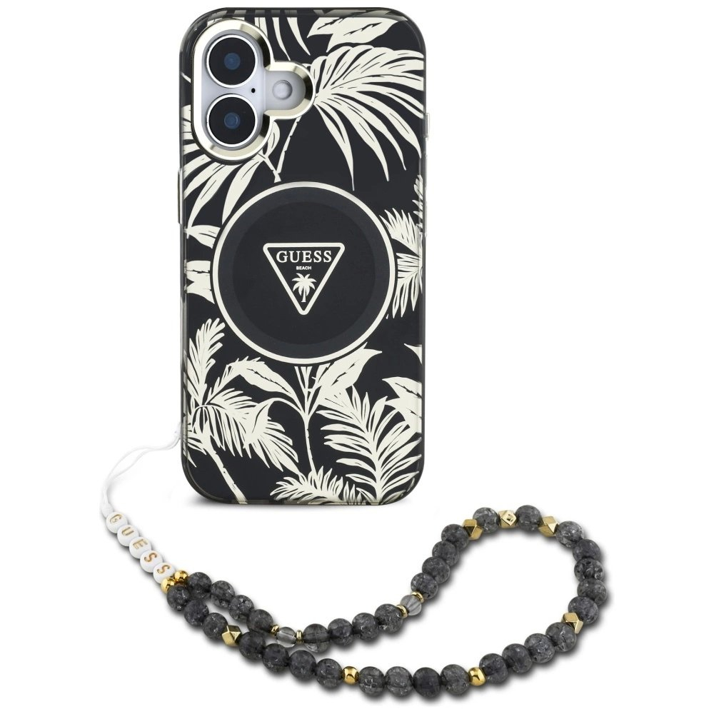 Guess Palm Trees Triangle Pearl Strap MagSafe Dėklas skirtas iPhone 16 Juodas 1 Guess Palm Trees Triangle Pearl Strap MagSafe Dėklas skirtas iPhone 16 Juodas 1