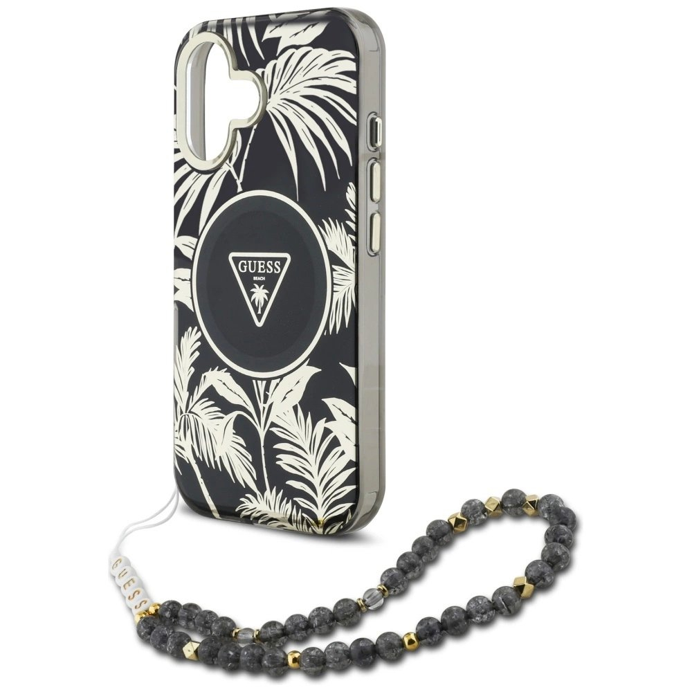 Guess Palm Trees Triangle Pearl Strap MagSafe Dėklas skirtas iPhone 16 Juodas 4 Guess Palm Trees Triangle Pearl Strap MagSafe Dėklas skirtas iPhone 16 Juodas 4