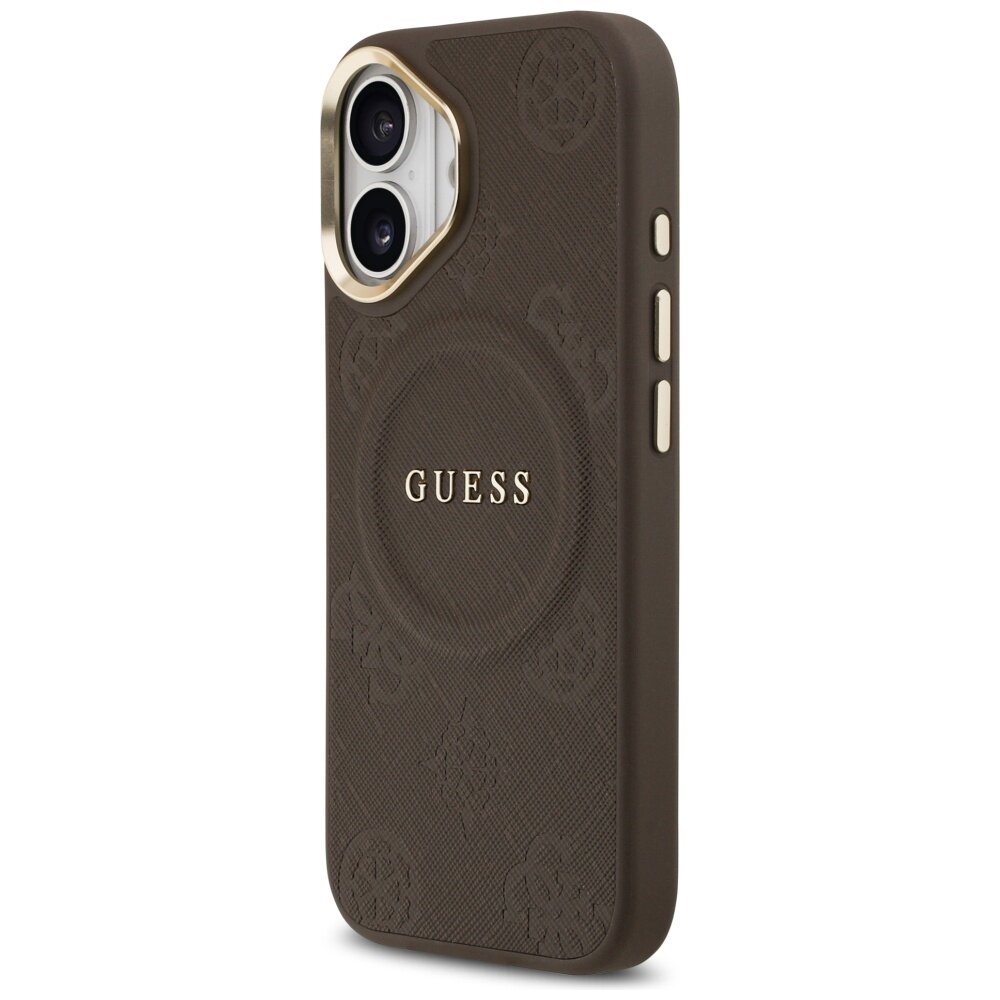 iPhone 17 Guess Peony Hot Stamp MagSafe dėklas – rudas 1