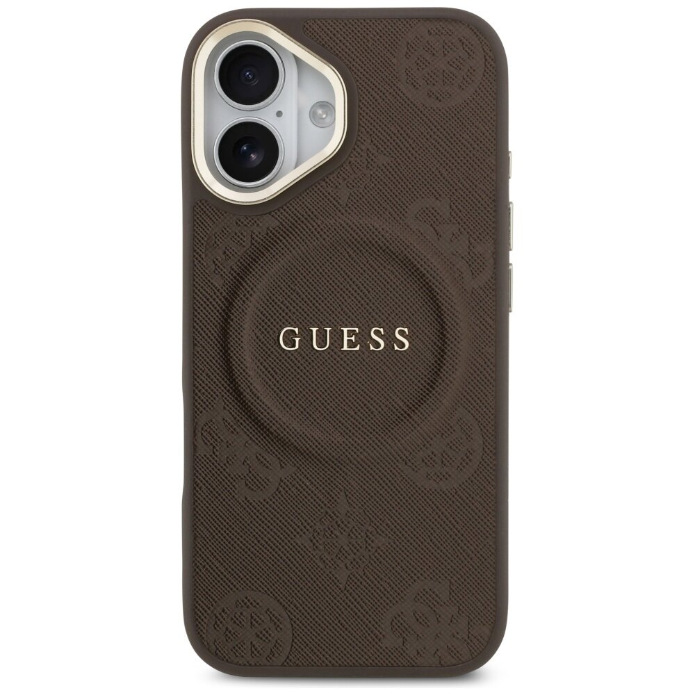 iPhone 17 Guess Peony Hot Stamp MagSafe dėklas – rudas 2 iPhone 17 Guess Peony Hot Stamp MagSafe dėklas – rudas 2