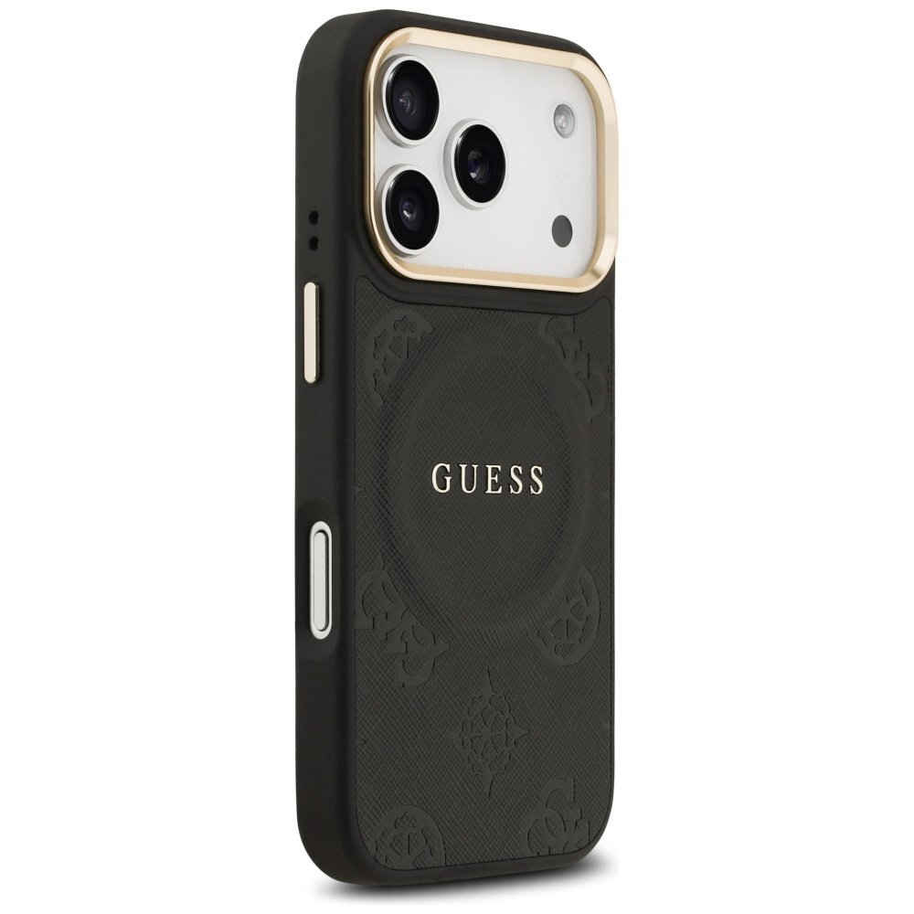 iPhone 17 Pro Guess Peony Hot Stamp dėklas su MagSafe – juodas 3