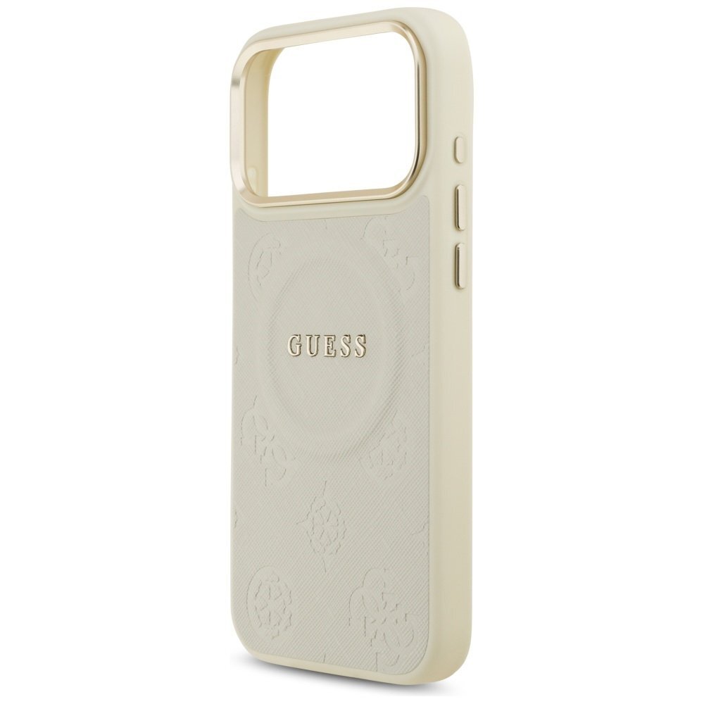 iPhone 17 Pro Max Guess Peony Hot Stamp MagSafe dėklas – smėlinis 5