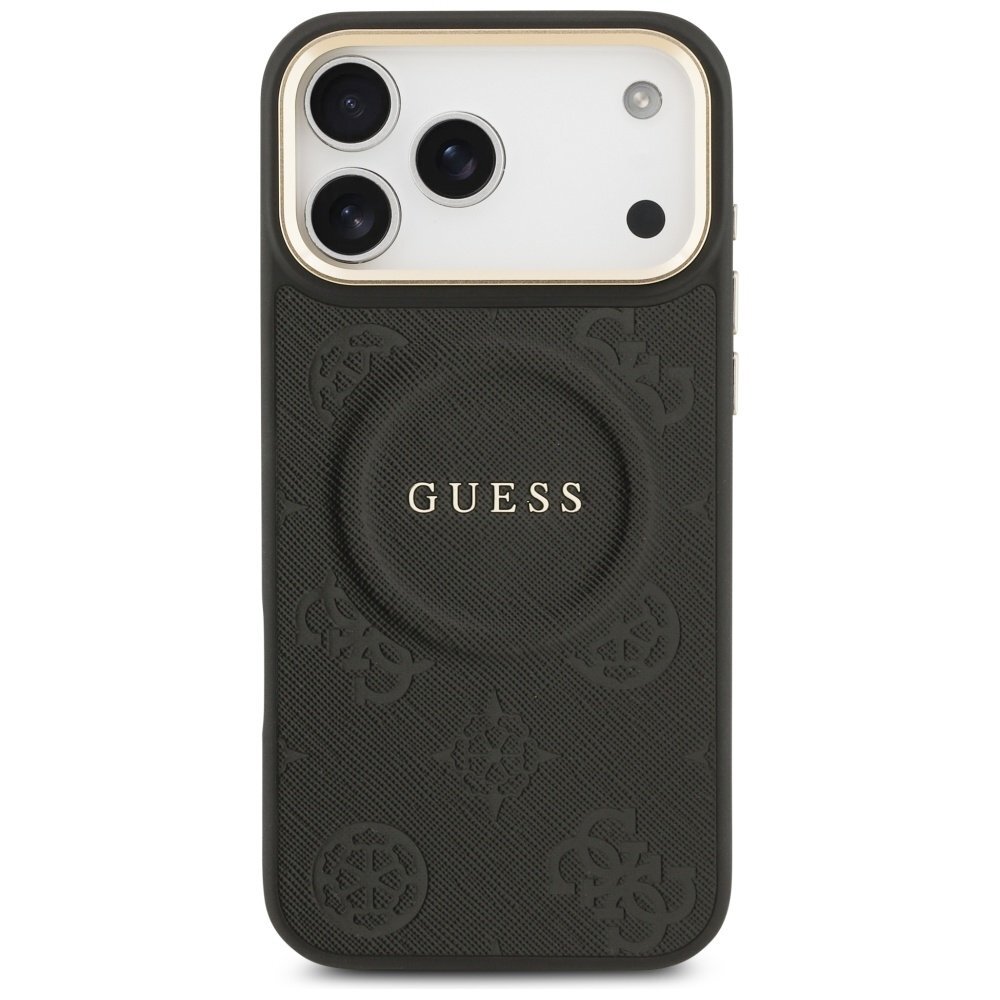 iPhone 17 Pro Max dėklas Guess Peony Hot Stamp, MagSafe – juodas 2