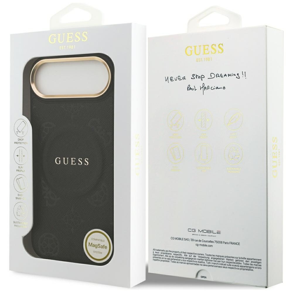 iPhone Air Guess Peony Hot Stamp dėklas su MagSafe – juodas 7