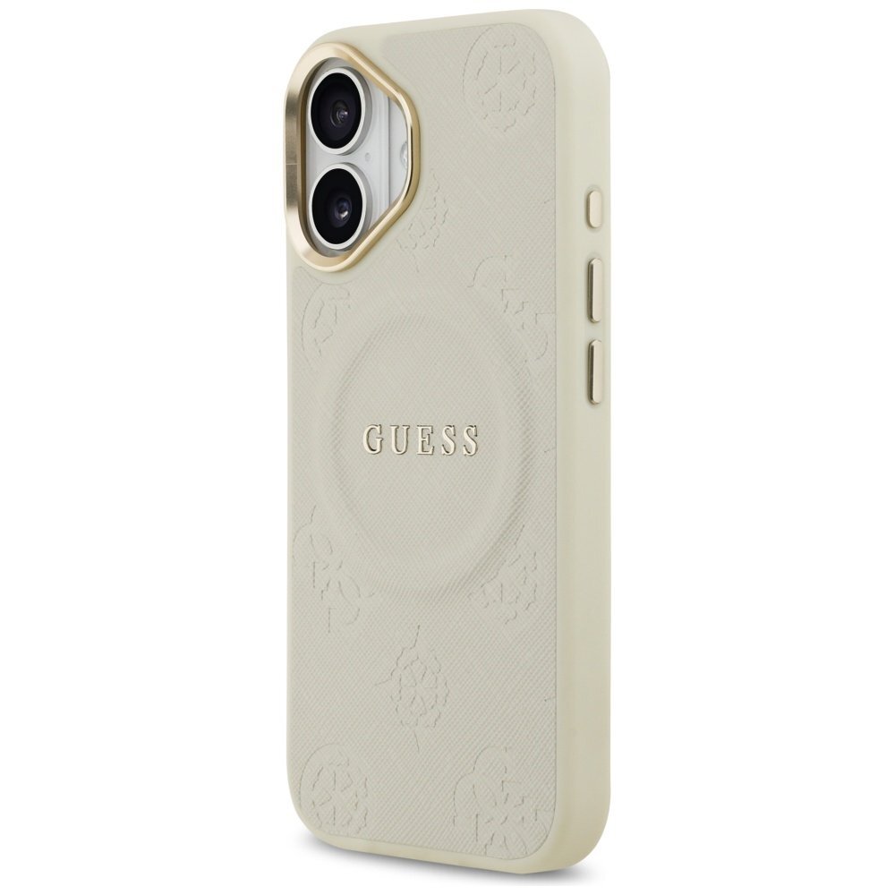 iPhone 17 Guess Peony Hot Stamp MagSafe dėklas – smėlinis 1