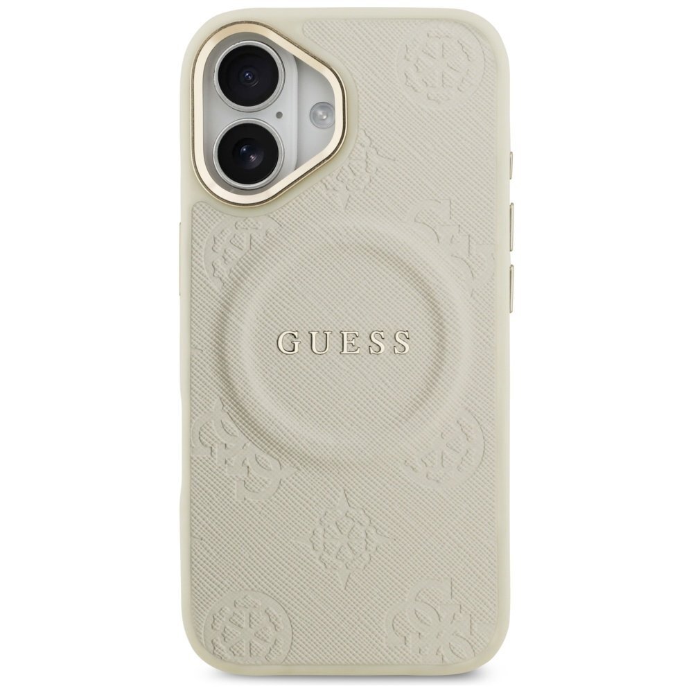 iPhone 17 Guess Peony Hot Stamp MagSafe dėklas – smėlinis 2