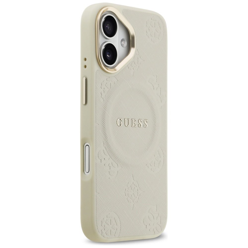 iPhone 17 Guess Peony Hot Stamp MagSafe dėklas – smėlinis 3