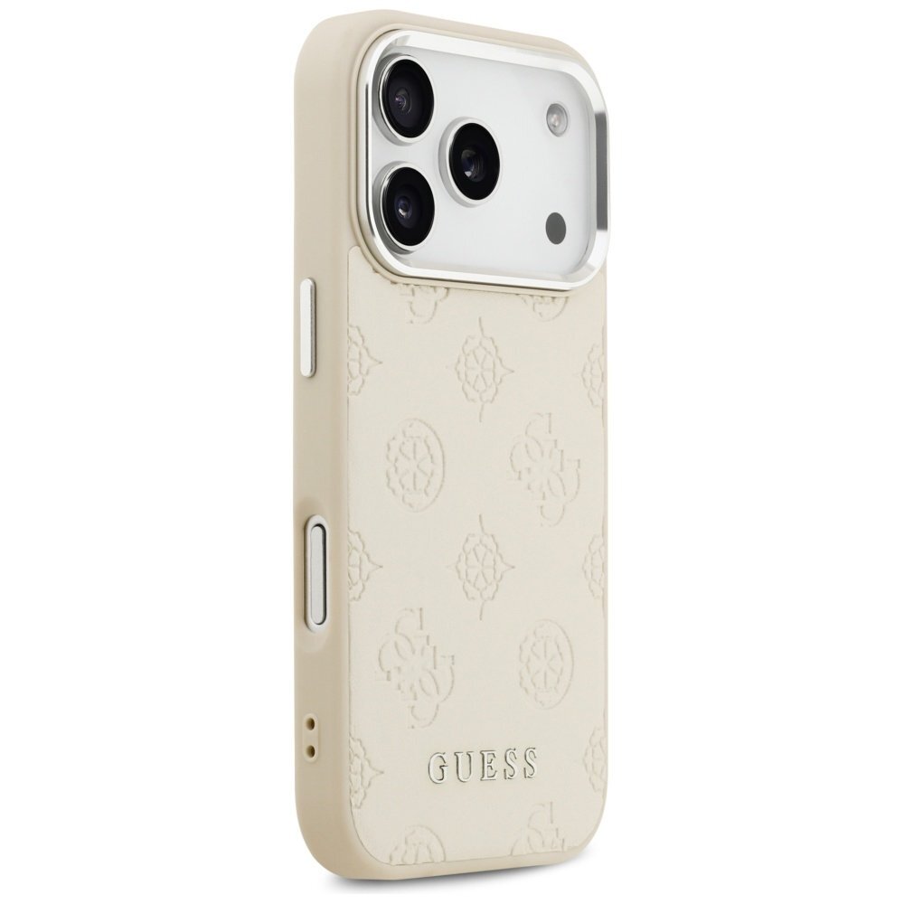 iPhone 17 Pro Guess Peony Hot Stamp Script MagSafe dėklas – smėlinis 3