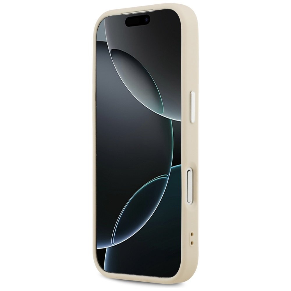 iPhone 17 Pro Guess Peony Hot Stamp Script MagSafe dėklas – smėlinis 4