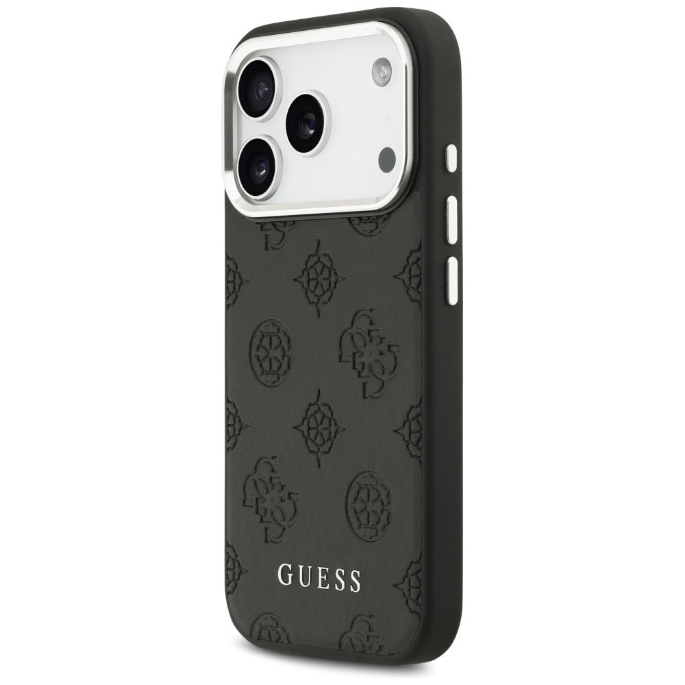 iPhone 17 Pro Guess Peony Hot Stamp Script MagSafe dėklas – juodas 1