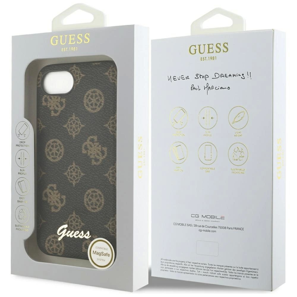 iPhone 16e – Guess Peony Script Logo MagSafe dėklas - Juodas 7