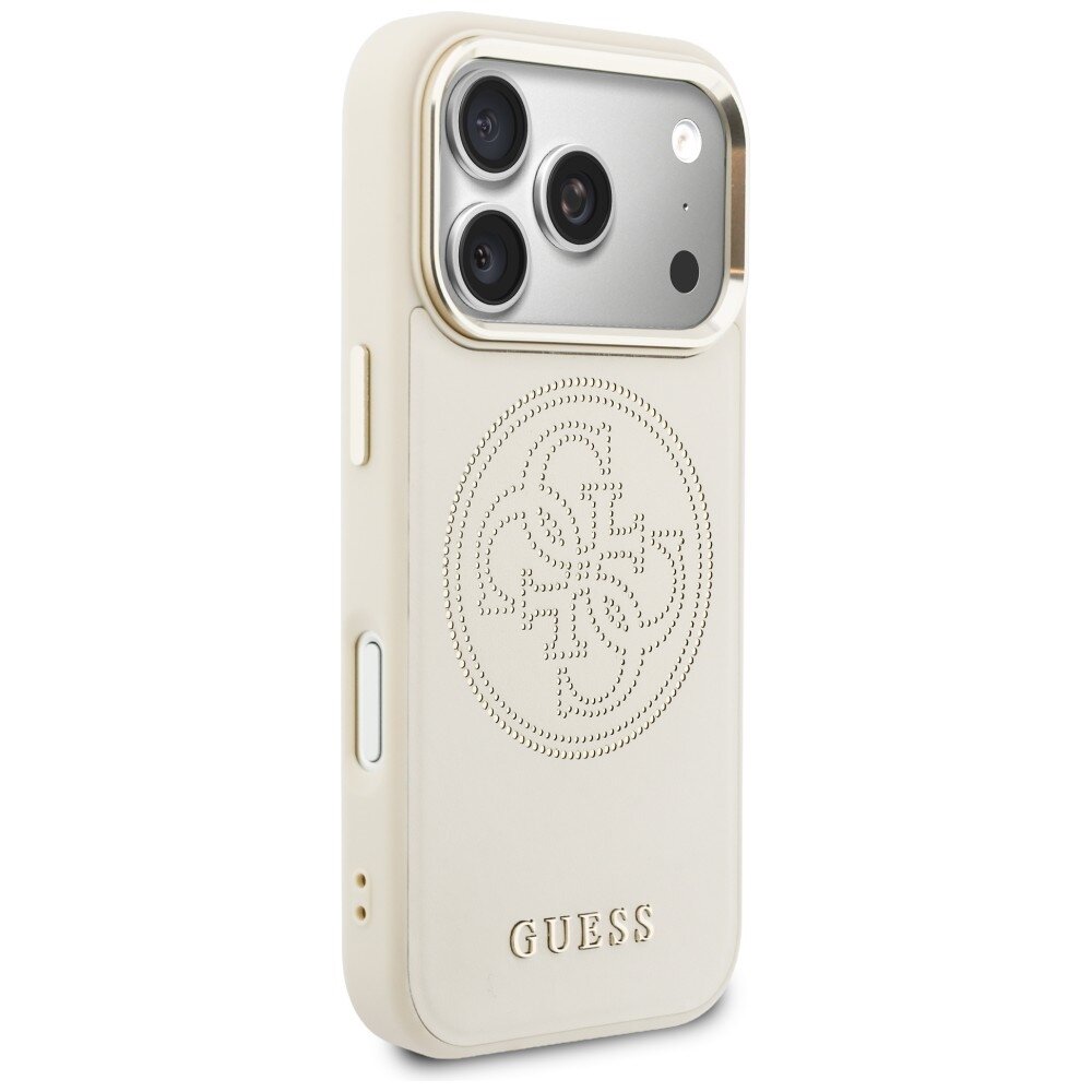iPhone 17 Pro Guess Perforated 4G MagSafe dėklas – smėlio spalvos 3