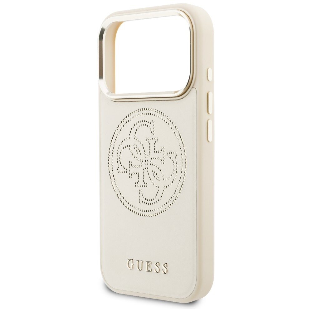 iPhone 17 Pro Guess Perforated 4G MagSafe dėklas – smėlio spalvos 5 iPhone 17 Pro Guess Perforated 4G MagSafe dėklas – smėlio spalvos 5