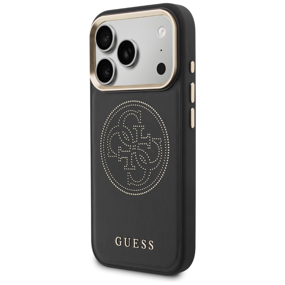 iPhone 17 Pro Max Guess Perforated 4G MagSafe dėklas – juodas 1