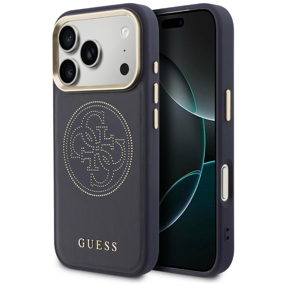 iPhone 17 Pro Max Guess Perforated 4G MagSafe dėklas – mėlynas