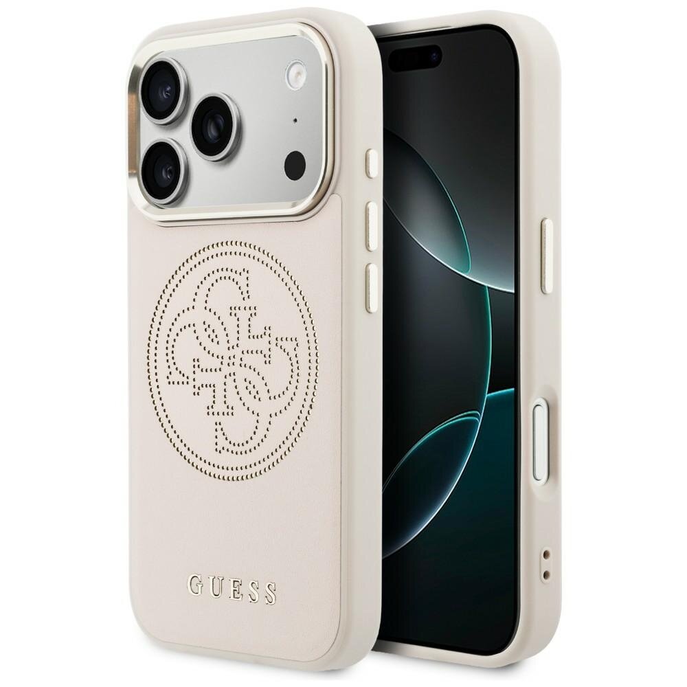 iPhone 17 Pro Guess Perforated 4G MagSafe dėklas – rožinis iPhone 17 Pro Guess Perforated 4G MagSafe dėklas – rožinis