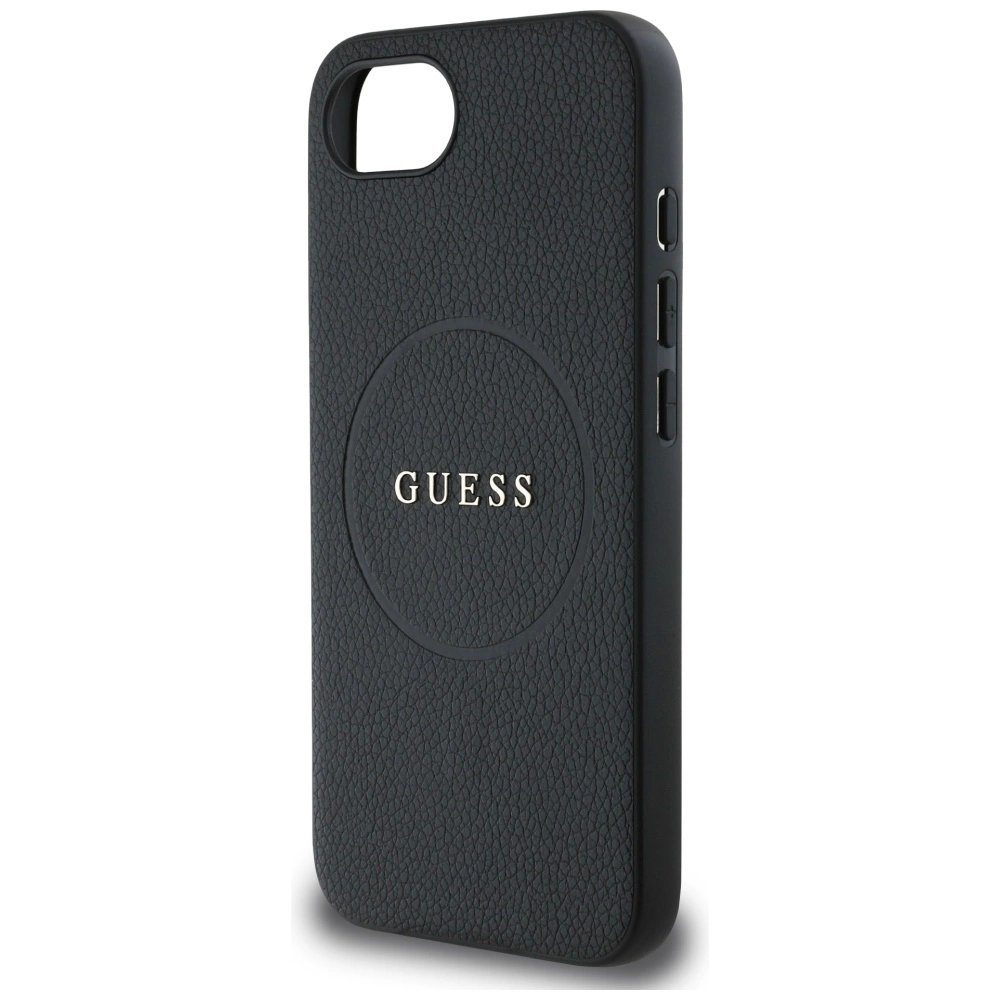 Guess PU Grained Classic Logo Dėklas with MagSafe skirtas iPhone 16e - Juodas 5
