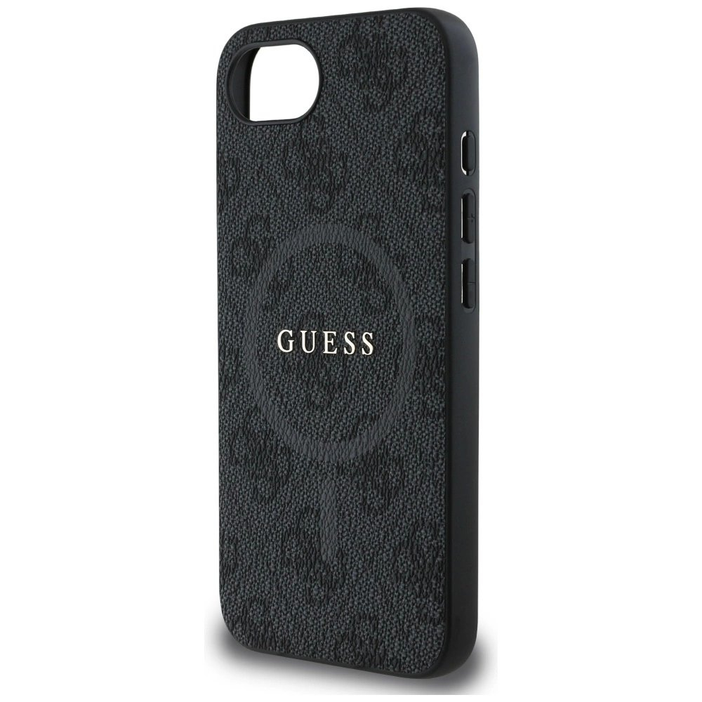 Guess PU Odinis 4G Colored Ring Dėklas with MagSafe skirtas iPhone 16e - Juodas 5