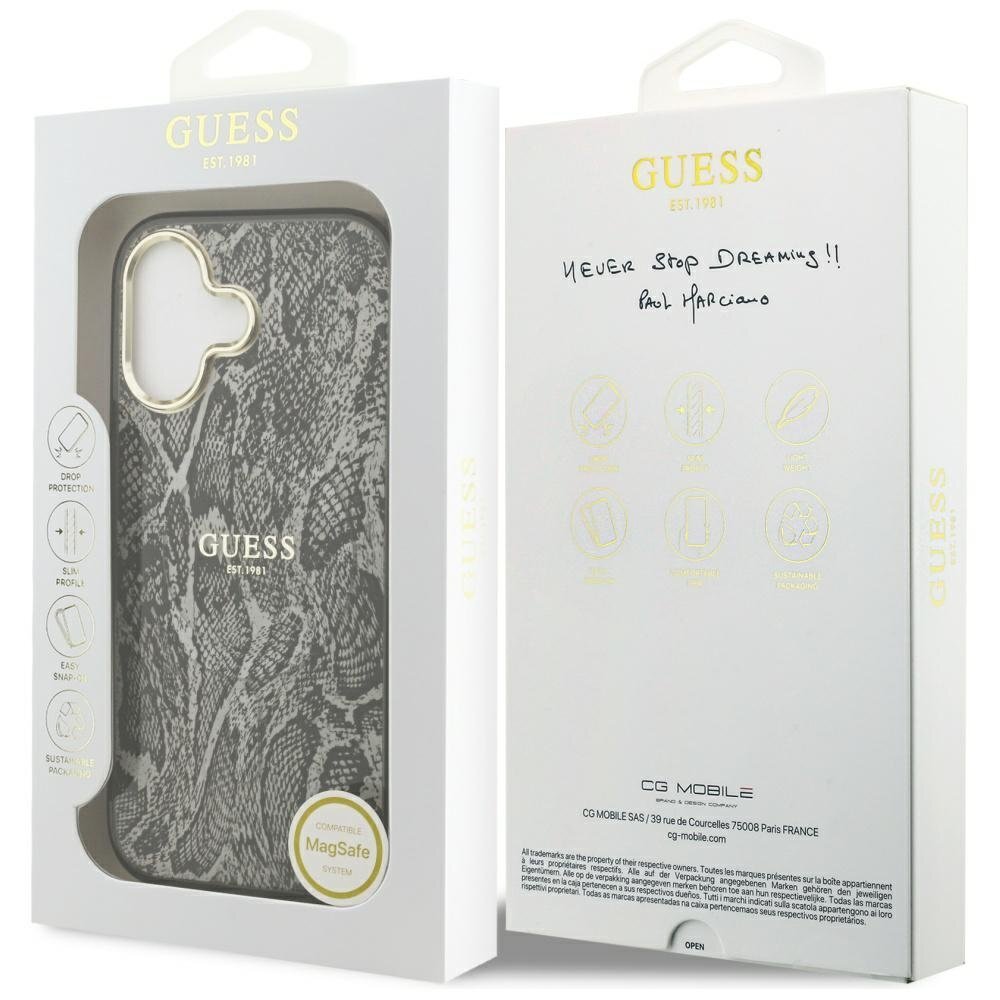iPhone 17 Guess Python Pattern MagSafe dėklas – juodas 7 iPhone 17 Guess Python Pattern MagSafe dėklas – juodas 7