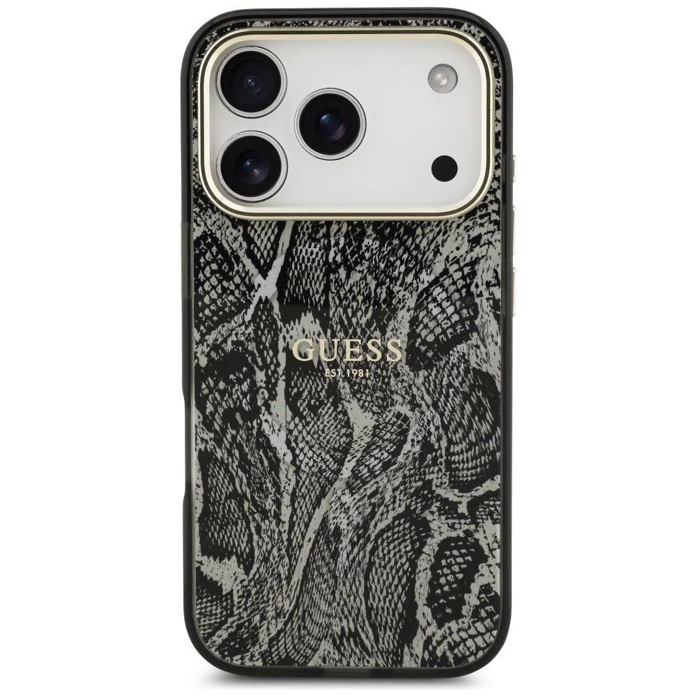 iPhone 17 Pro Guess Python Pattern MagSafe dėklas – juodas 2 iPhone 17 Pro Guess Python Pattern MagSafe dėklas – juodas 2