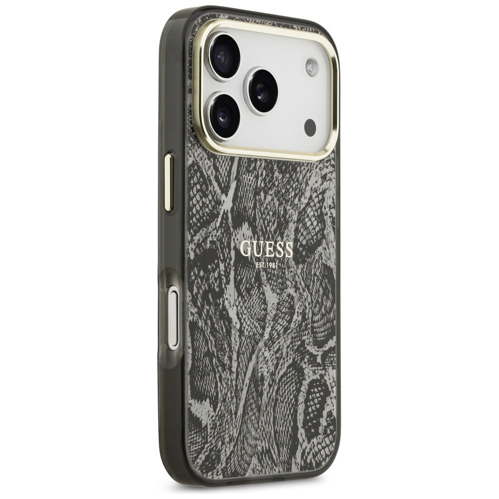 iPhone 17 Pro Guess Python Pattern MagSafe dėklas – juodas 3