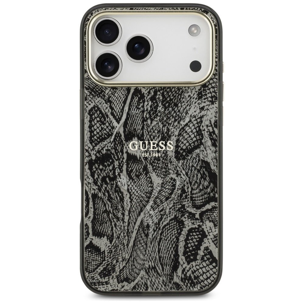 iPhone 17 Pro Max Guess Python Pattern MagSafe dėklas – juodas 2 iPhone 17 Pro Max Guess Python Pattern MagSafe dėklas – juodas 2
