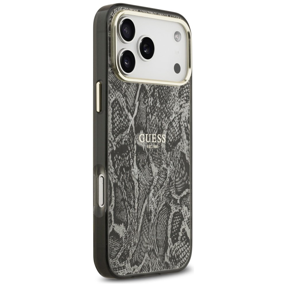 iPhone 17 Pro Max Guess Python Pattern MagSafe dėklas – juodas 3 iPhone 17 Pro Max Guess Python Pattern MagSafe dėklas – juodas 3