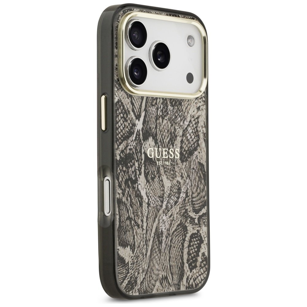 iPhone 17 Pro Max Guess Python Pattern MagSafe dėklas – rudas 3 iPhone 17 Pro Max Guess Python Pattern MagSafe dėklas – rudas 3