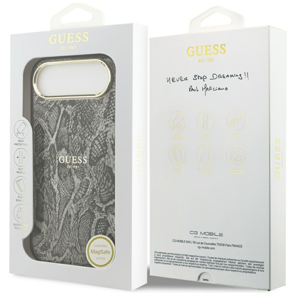 iPhone Air Guess Python Pattern MagSafe dėklas – juodas 7