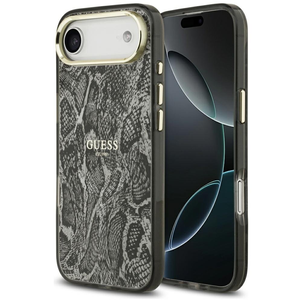 iPhone Air Guess Python Pattern MagSafe dėklas – juodas