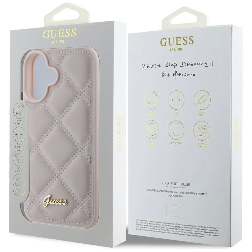 iPhone 16 – Guess Quilted Metal Logo dėklas - Rožinis 7 iPhone 16 – Guess Quilted Metal Logo dėklas - Rožinis 7