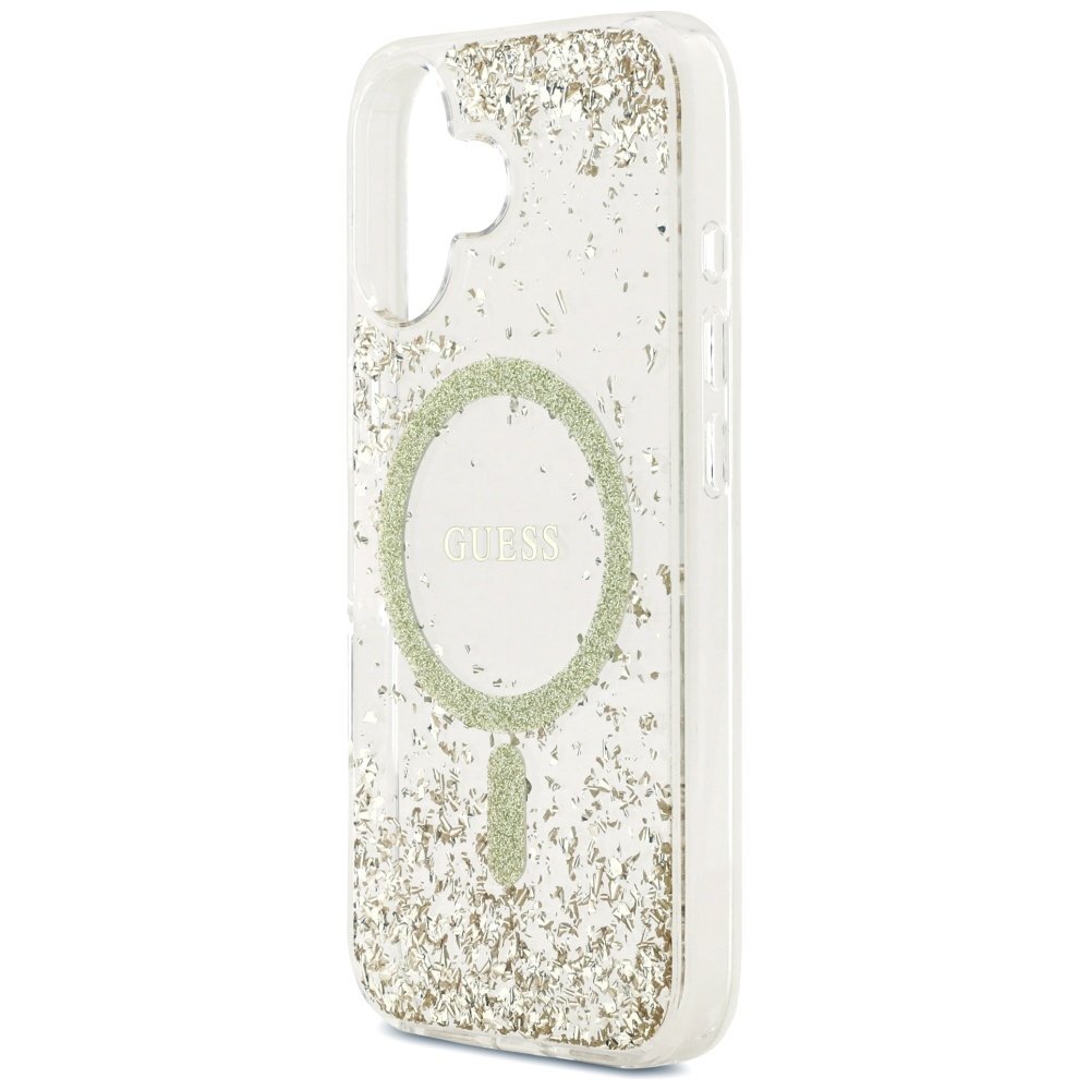 iPhone 17 dėklas Guess Resin Bottom Glitter MagSafe – auksinis 5 iPhone 17 dėklas Guess Resin Bottom Glitter MagSafe – auksinis 5