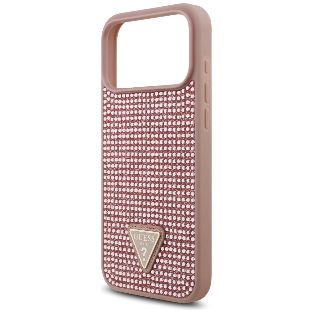 iPhone 17 Pro Max dėklas Guess Rhinestone Triangle Logo – rožinis 5 iPhone 17 Pro Max dėklas Guess Rhinestone Triangle Logo – rožinis 5