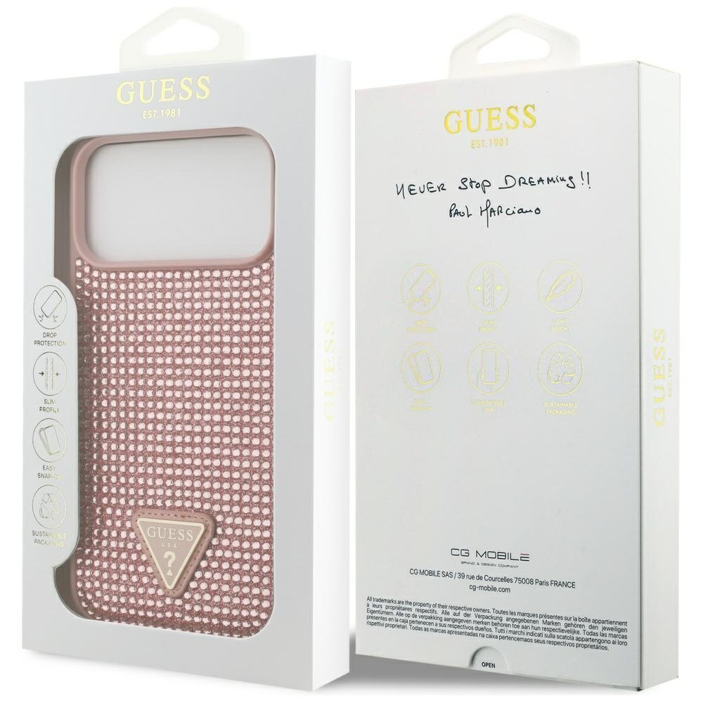 iPhone 17 Pro Max dėklas Guess Rhinestone Triangle Logo – rožinis 7 iPhone 17 Pro Max dėklas Guess Rhinestone Triangle Logo – rožinis 7