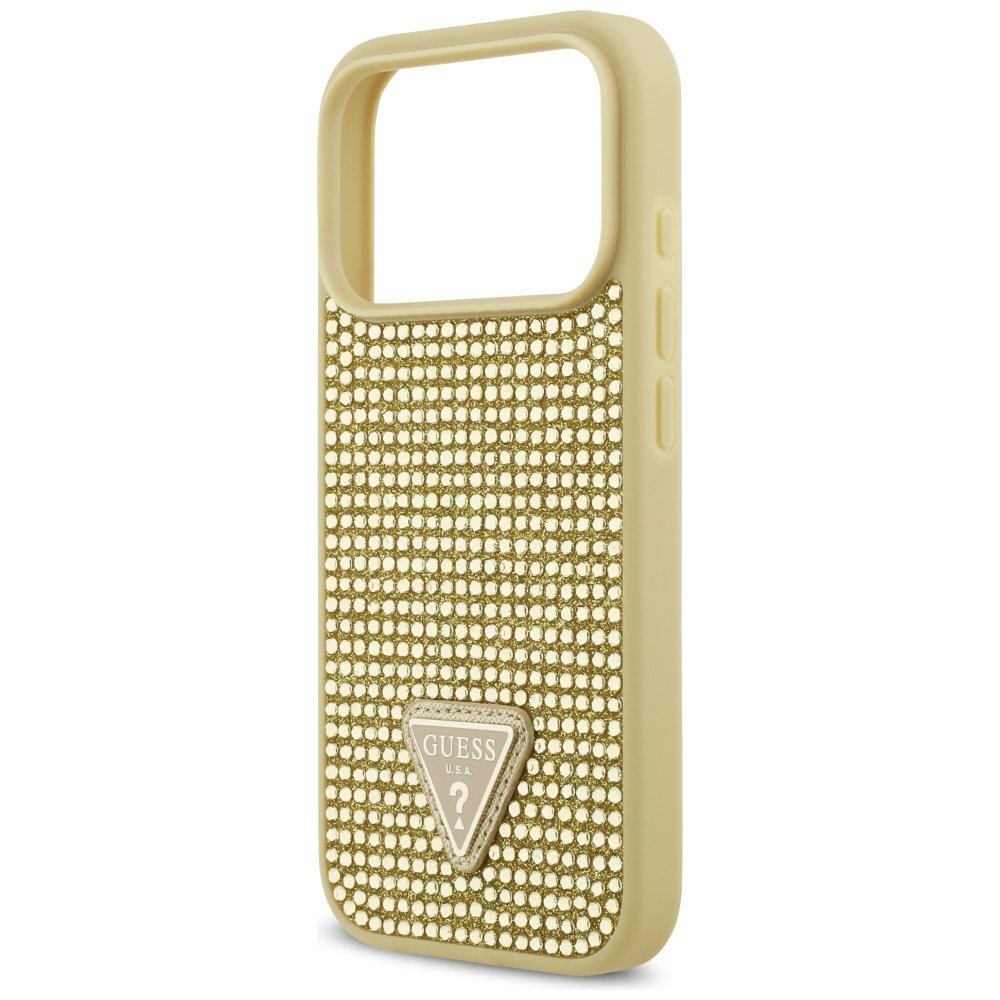 iPhone 17 Pro dėklas Guess Rhinestone Triangle Logo – auksinis 5 iPhone 17 Pro dėklas Guess Rhinestone Triangle Logo – auksinis 5