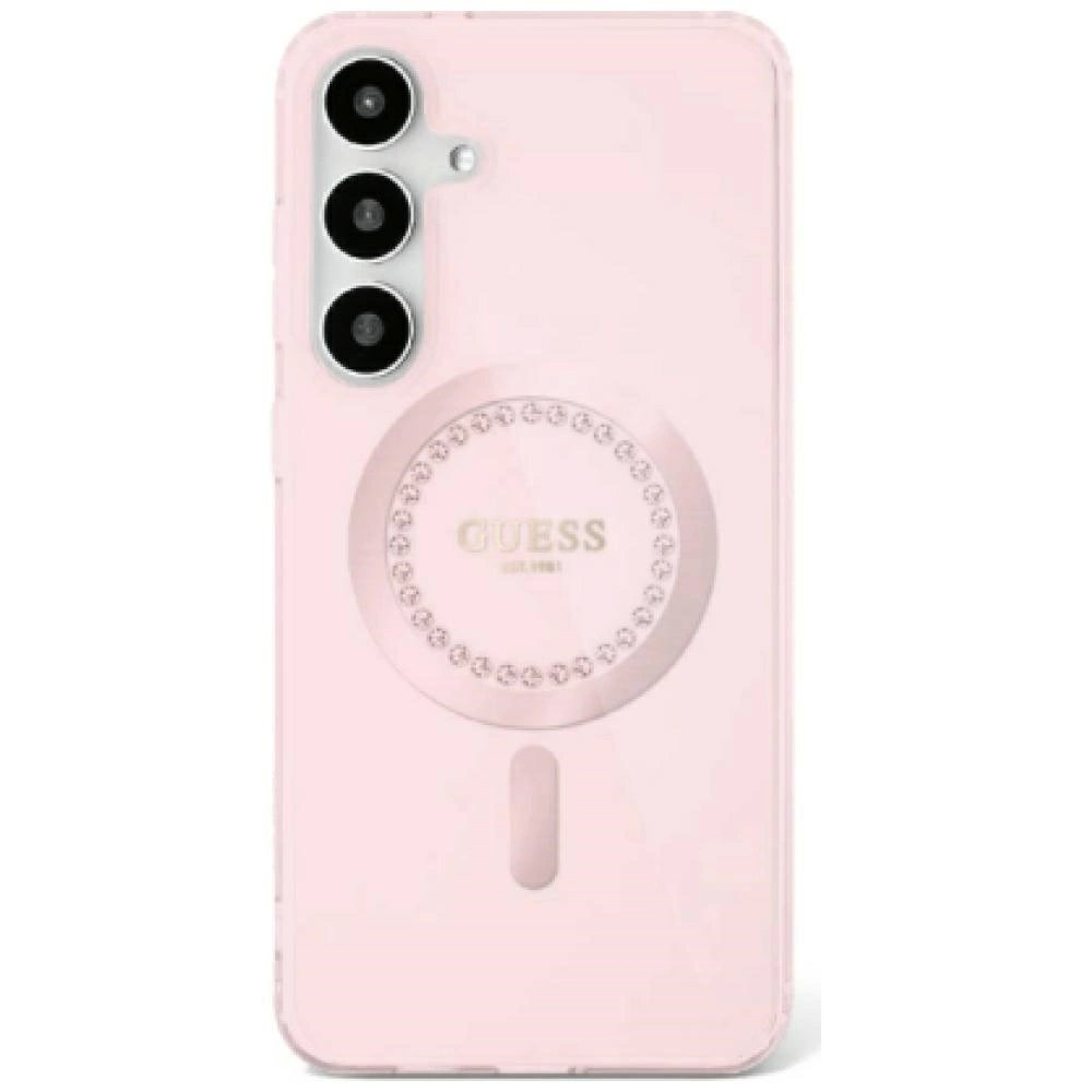 Guess Rhinestones Printed Classic Logo MagSafe Samsung Galaxy S25 Dėklas Rožinis Guess Rhinestones Printed Classic Logo MagSafe Samsung Galaxy S25 Dėklas Rožinis