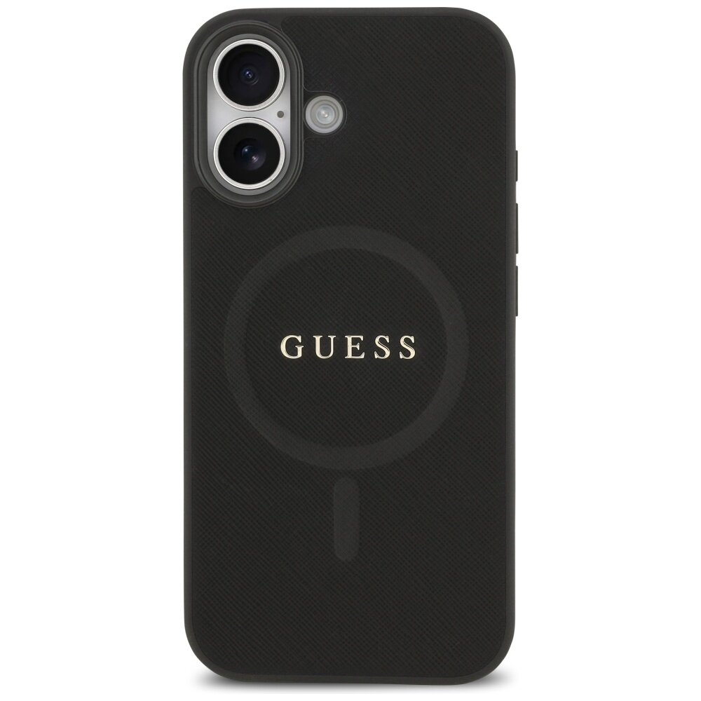 iPhone 17 Guess Saffiano Classic Logo MagSafe dėklas – juodas 2 iPhone 17 Guess Saffiano Classic Logo MagSafe dėklas – juodas 2