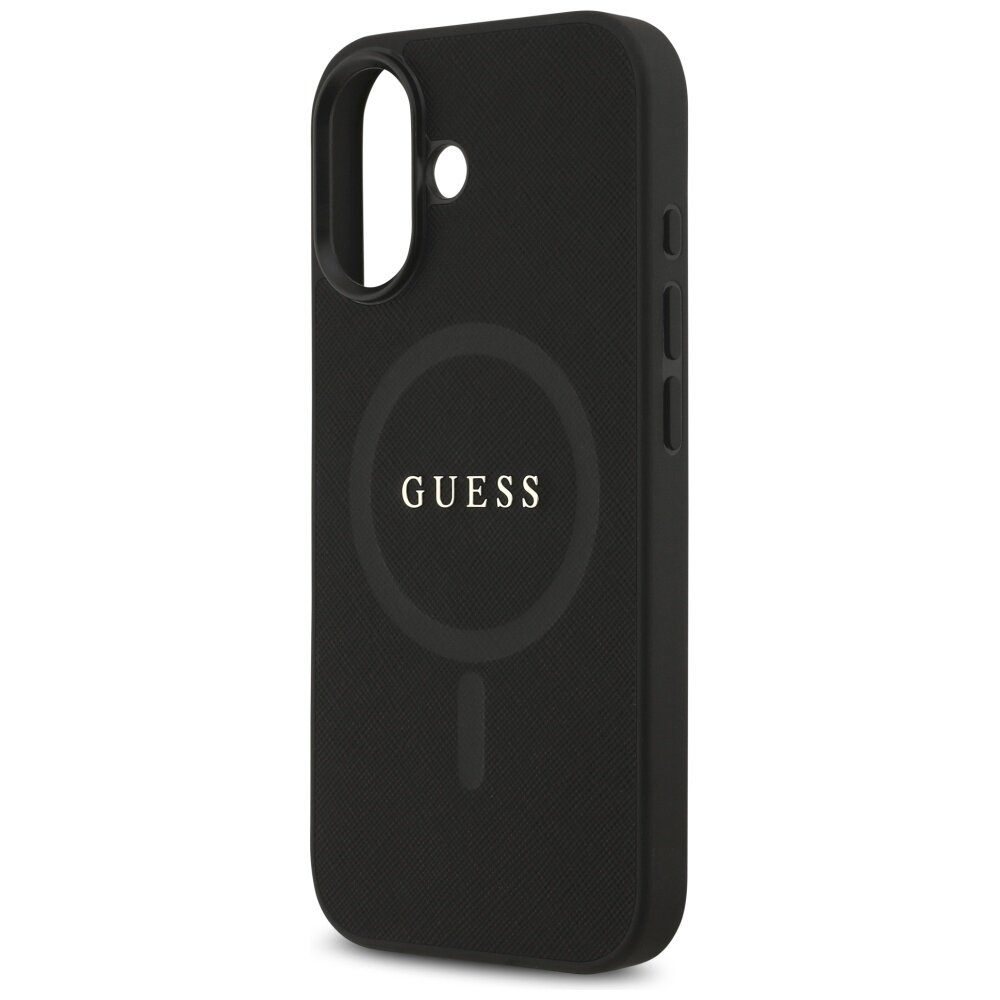 iPhone 17 Guess Saffiano Classic Logo MagSafe dėklas – juodas 5