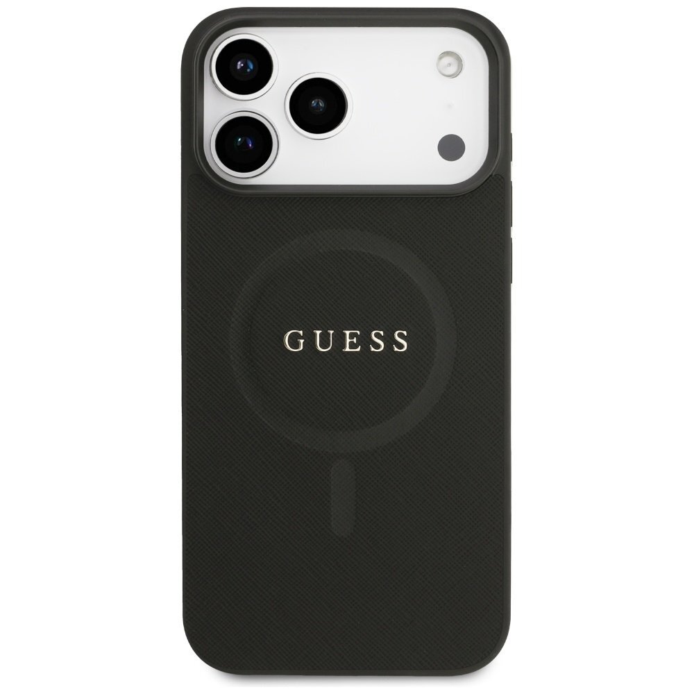 iPhone 17 Pro Max Guess Saffiano Classic Logo MagSafe dėklas – juodas 2