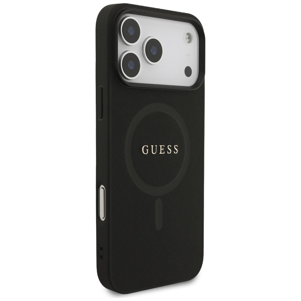 iPhone 17 Pro Max Guess Saffiano Classic Logo MagSafe dėklas – juodas 3 iPhone 17 Pro Max Guess Saffiano Classic Logo MagSafe dėklas – juodas 3