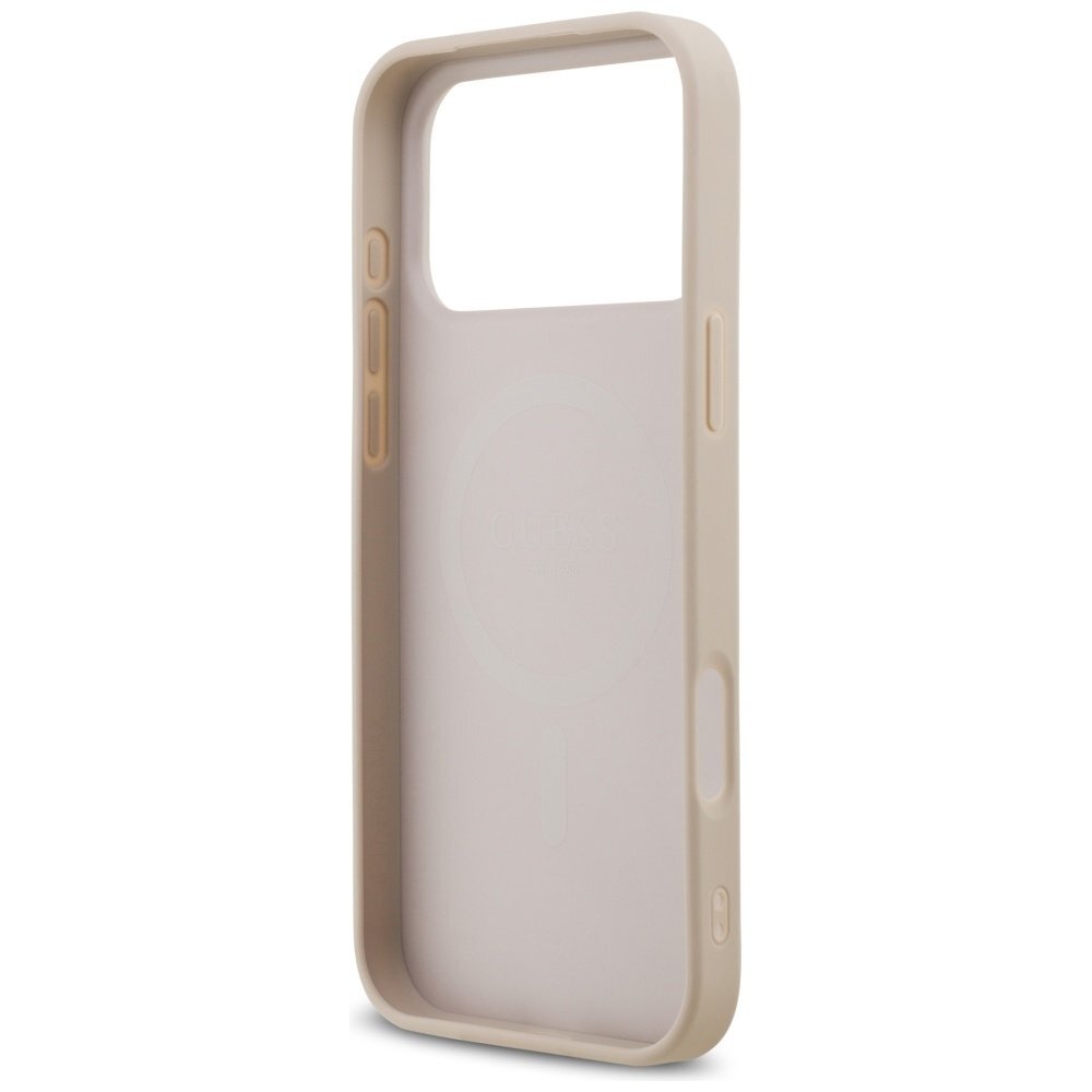 iPhone 17 Pro Max dėklas Guess Saffiano Classic Logo su MagSafe – rožinis 6