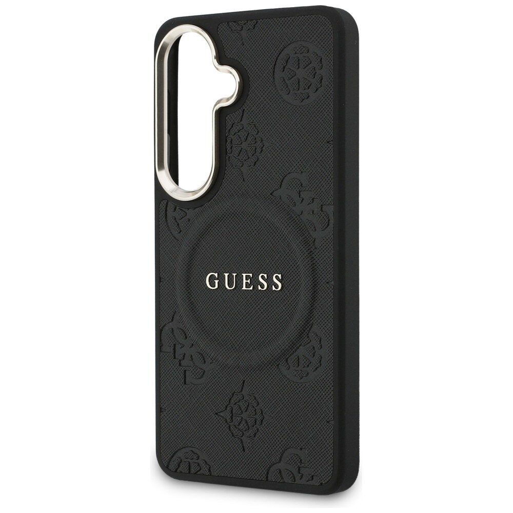 Samsung Galaxy S26 Guess Saffiano Peony Embossed Ring MagSafe dėklas – juodas 5 Samsung Galaxy S26 Guess Saffiano Peony Embossed Ring MagSafe dėklas – juodas 5