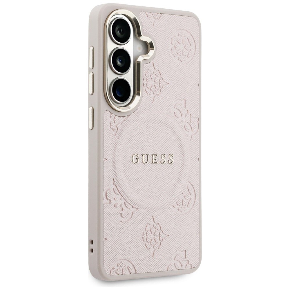 Samsung Galaxy S26+ Guess Saffiano Peony Embossed Ring MagSafe dėklas – rožinis 3 Samsung Galaxy S26+ Guess Saffiano Peony Embossed Ring MagSafe dėklas – rožinis 3
